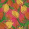 1 Yard Cotton Voile Fabric Pink and Orange Tulips Keukenhof Print